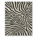Contemporary Black Cream Animal Print Rug