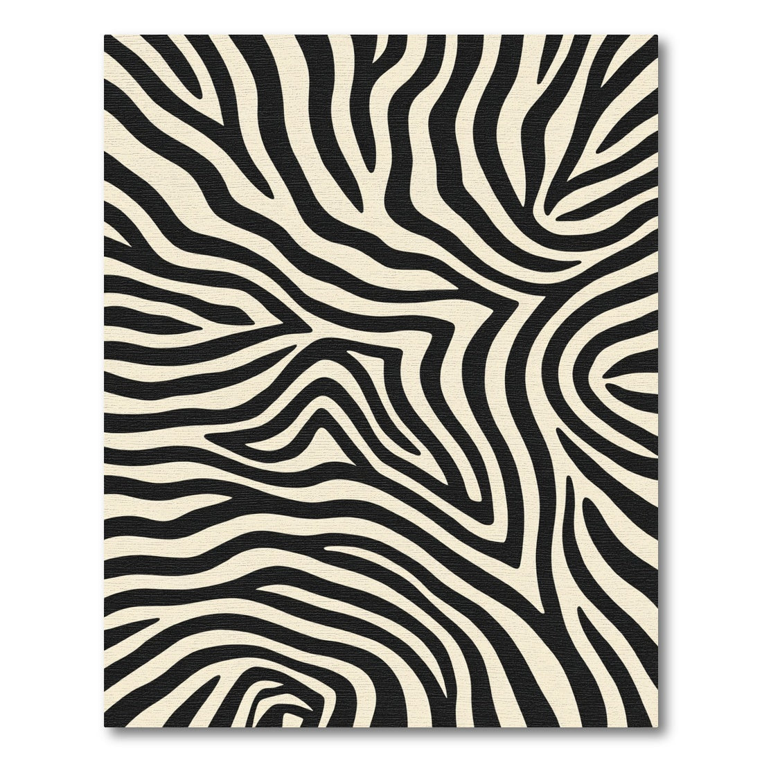 Contemporary Black Cream Animal Print Rug