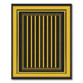 Bold Yellow Black Stripe Border Rug