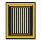 Bold Yellow Black Stripe Border Rug