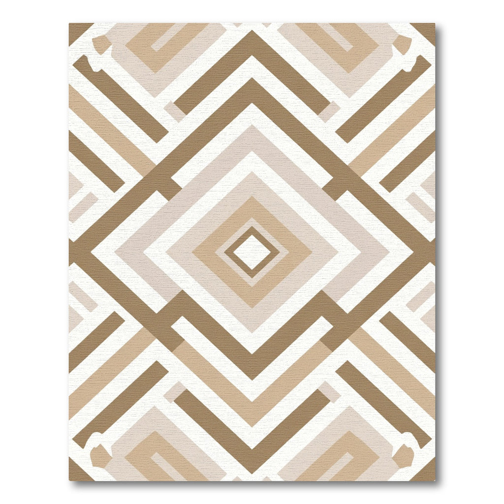 Brown Geometric Diamond Layered Rug