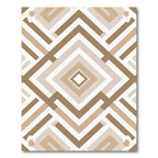 Brown Geometric Diamond Layered Rug