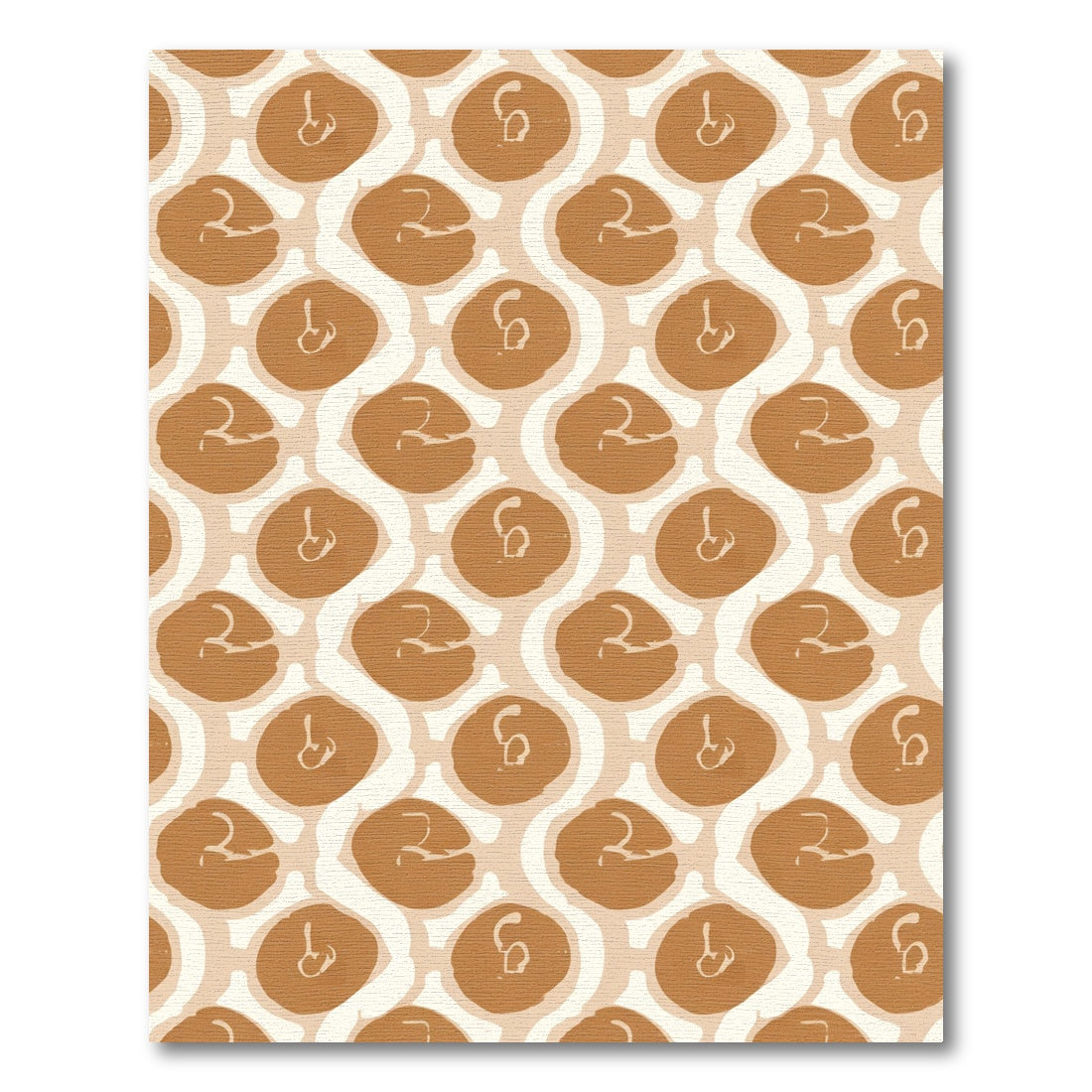 Amber White Abstract Organic Circles Rug