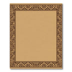 Oriental Ochre Floral Scrollwork Border Rug