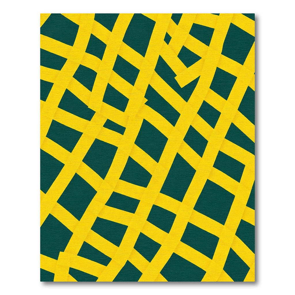 Golden Intersecting Stripes Teal Rug