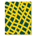 Golden Intersecting Stripes Teal Rug