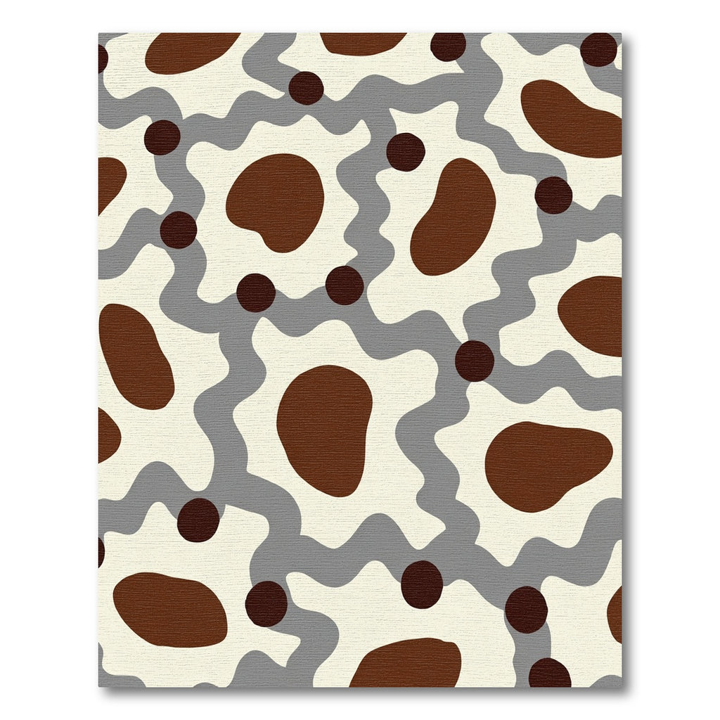 Cream Brown Polka Dot Wave Rug