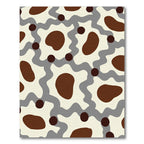 Cream Brown Polka Dot Wave Rug