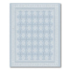Pale Blue Ornate Ceramic Medallion Rug