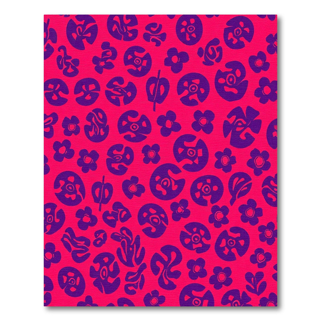 Vibrant Pink Purple Organic Floral Rug