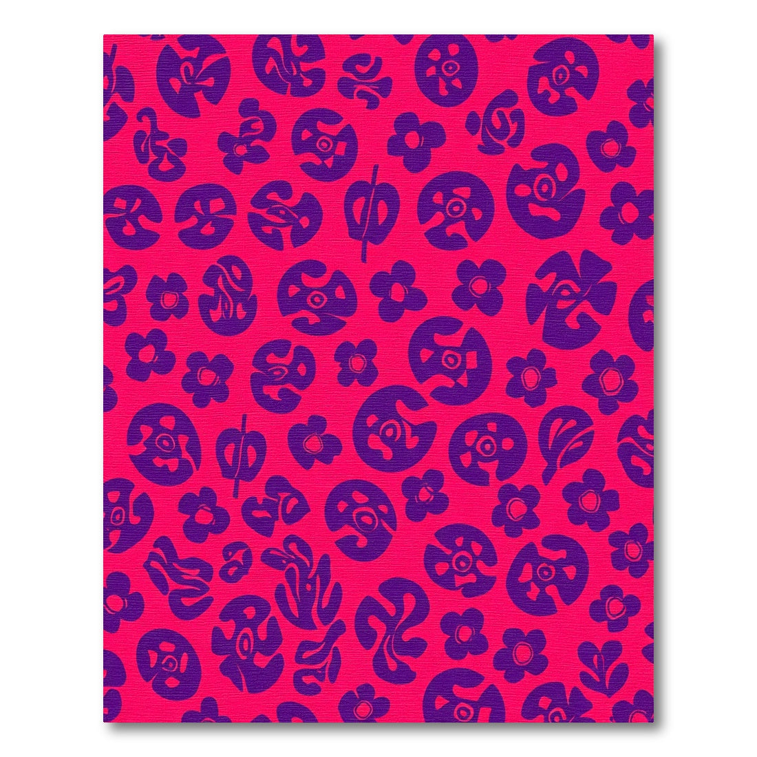 Vibrant Pink Purple Organic Floral Rug