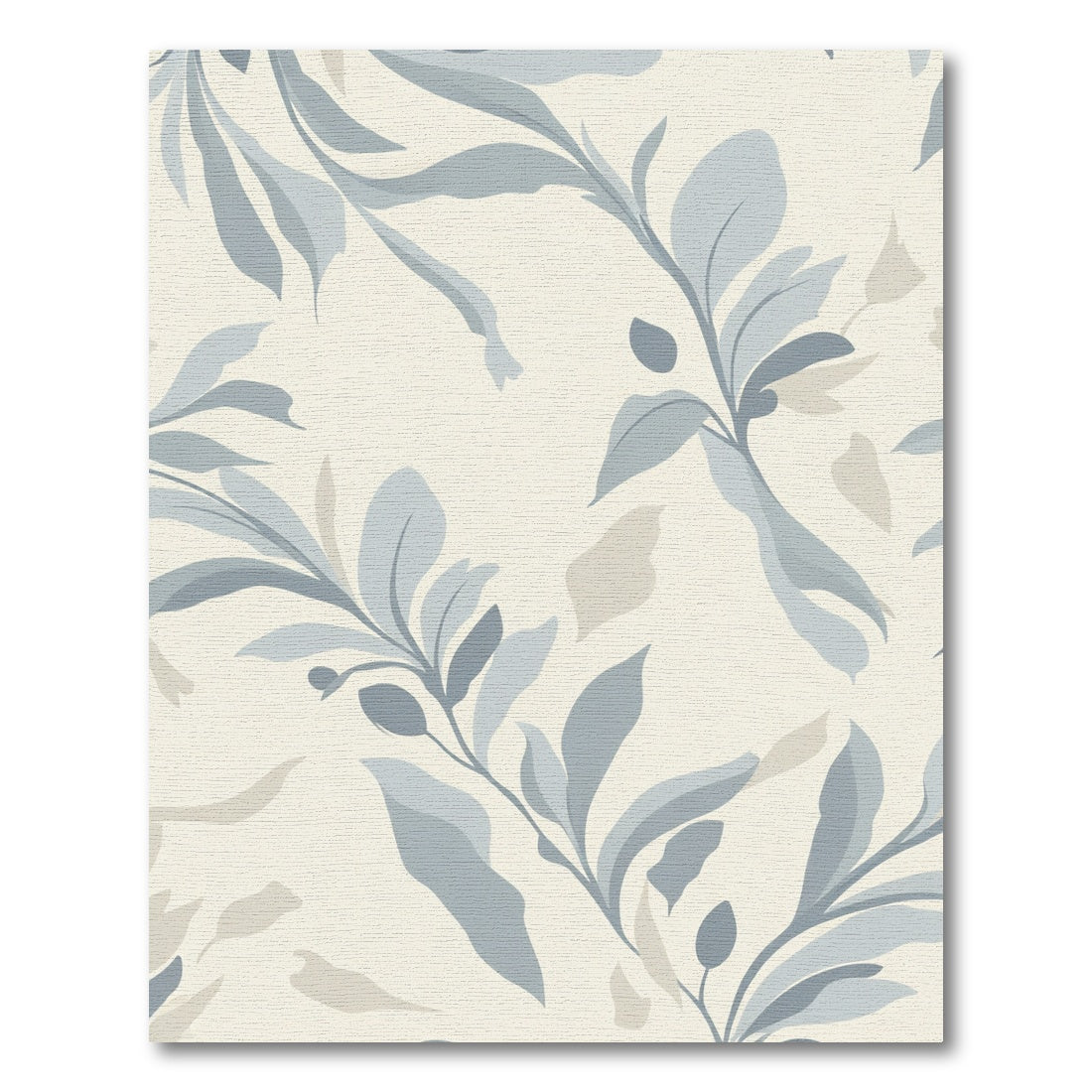 Soft Blue Laurel Leaf Vines Rug