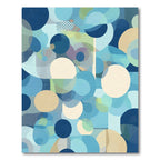 Abstract Circles Blue Ochre Blend Rug