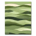 Shaded Green Abstract Landscape Waves Rug