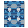 Blue Geometric Contemporary Hexagon Rug