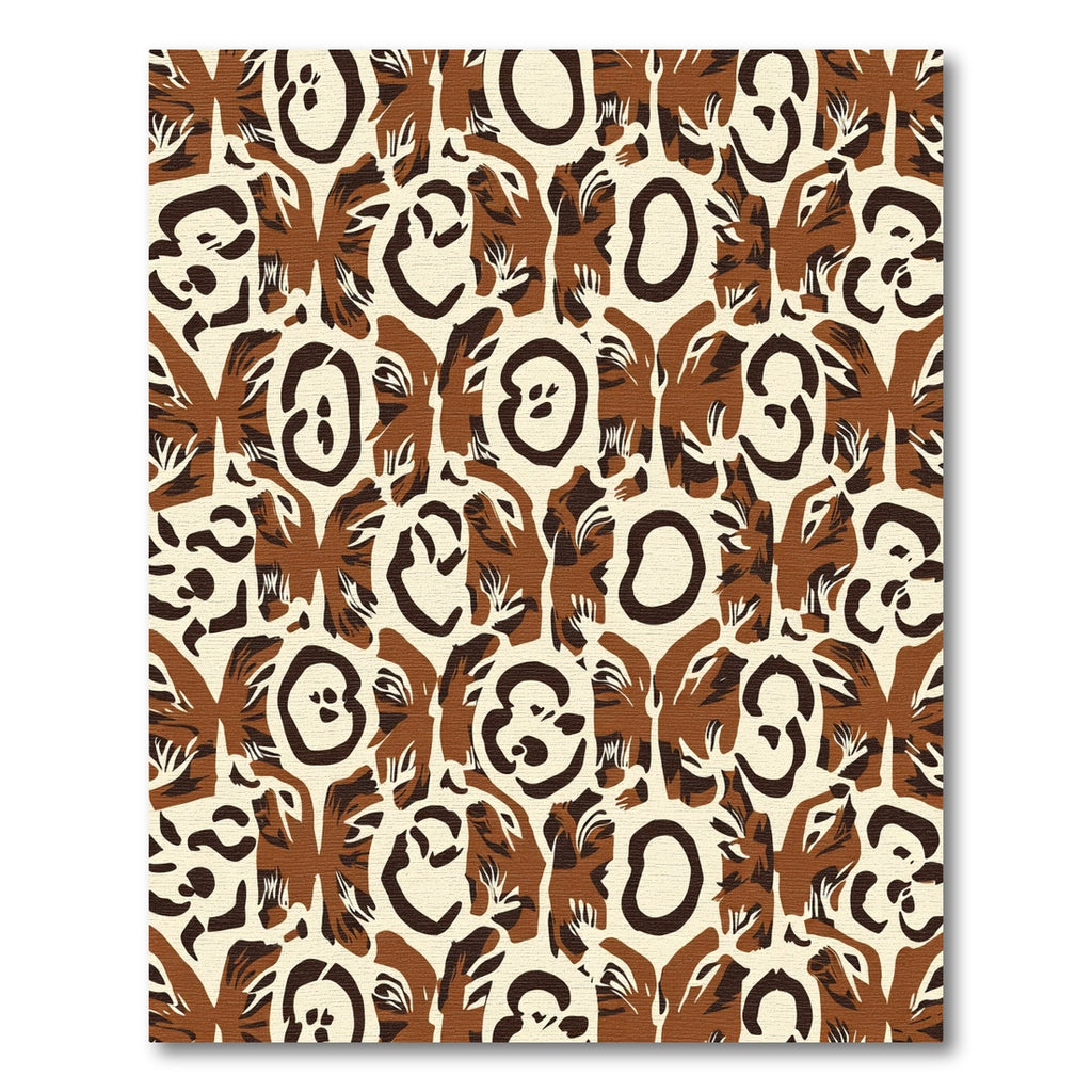 Brown and Cream Abstract Animal Print Rug