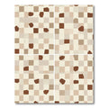 Earthy Tonal Checkerboard Abstract Shapes Rug