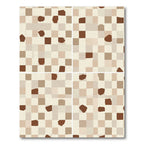 Earthy Tonal Checkerboard Abstract Shapes Rug