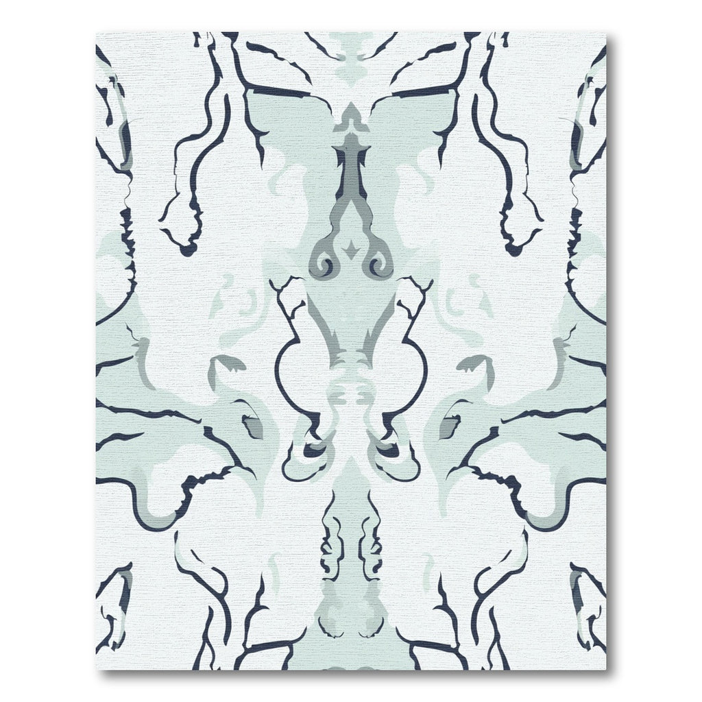 Light Blue Abstract Organic Curving Forms Rug