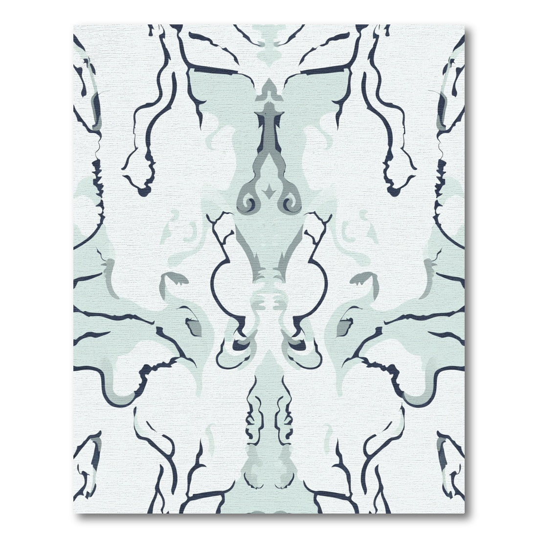 Light Blue Abstract Organic Curving Forms Rug