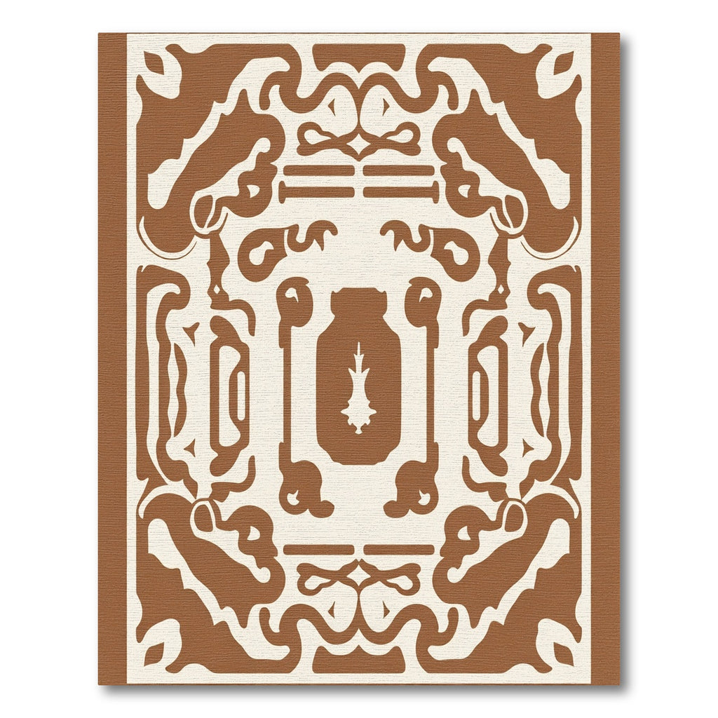 Brown Ivory Abstract Rhythmic Scroll Rug