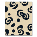 Dark Blue Abstract Swirls And Dots Rug