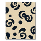 Dark Blue Abstract Swirls And Dots Rug