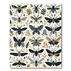 Textured Insects And Botanical Elements Rug