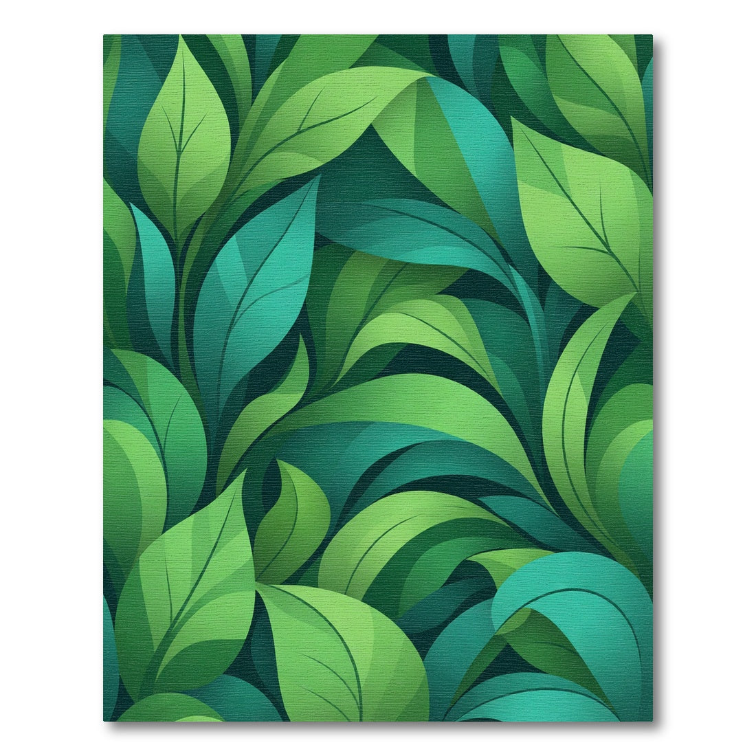 Vibrant Emerald Foliage Swirl Rug