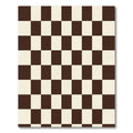 Brown Cream Checkerboard Squares Rug