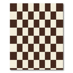 Brown Cream Checkerboard Squares Rug