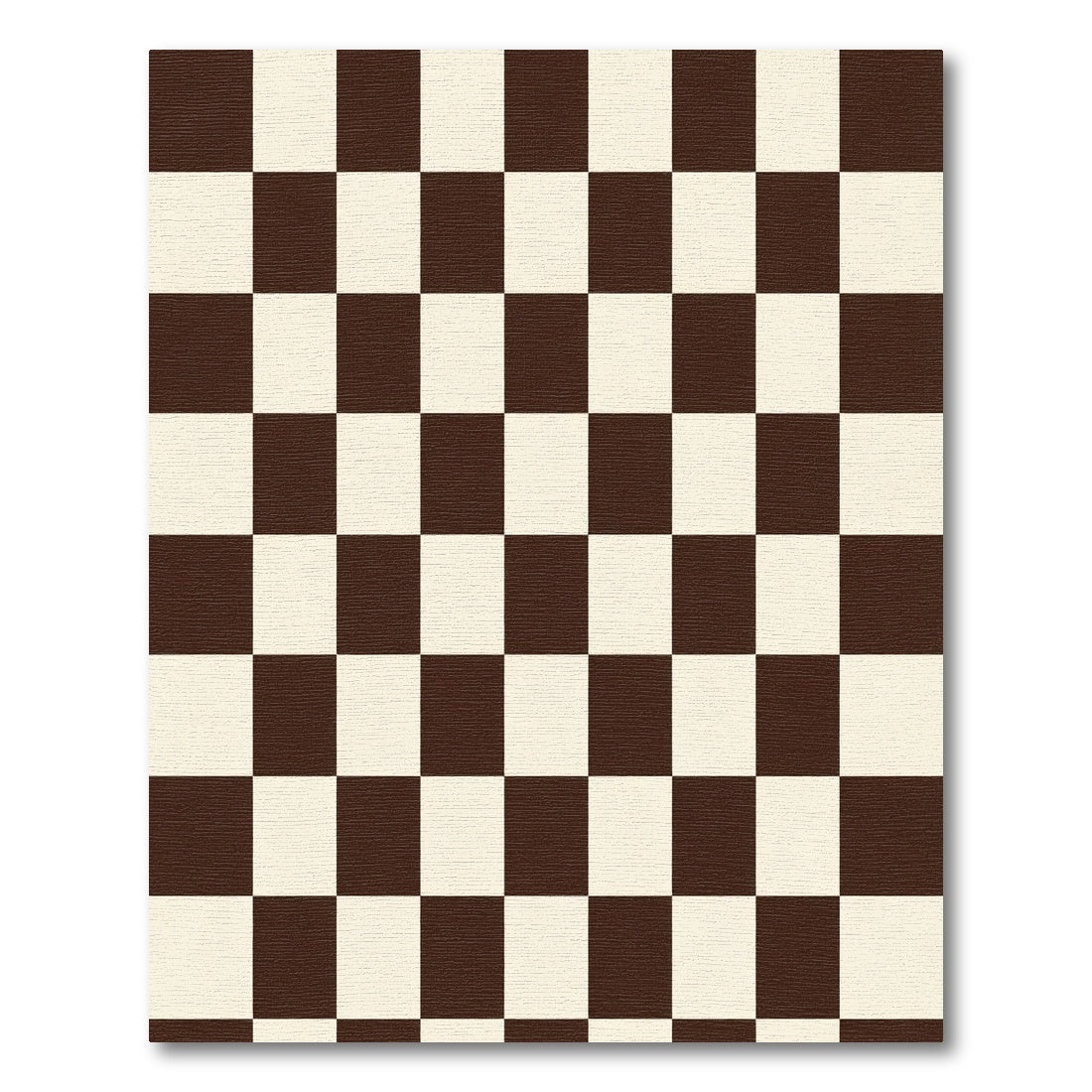 Brown Cream Checkerboard Squares Rug