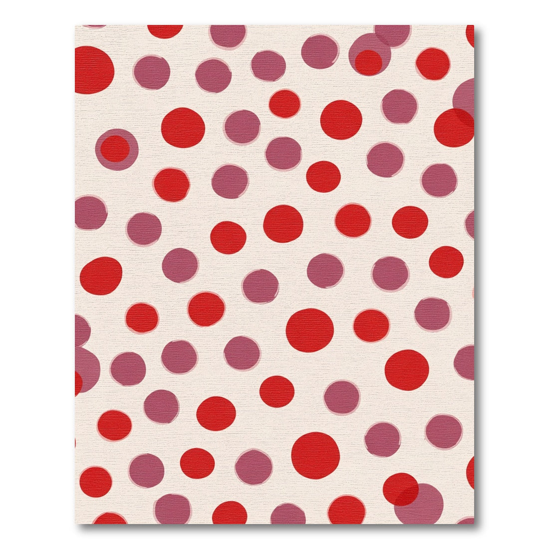 Crimson Rose Scattered Circles Rug