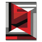 Bold Red Geometric Abstract Block Rug
