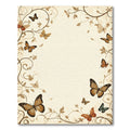 Nature Inspired Butterfly Floral Scroll Rug