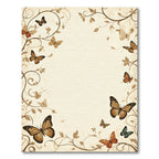Nature Inspired Butterfly Floral Scroll Rug
