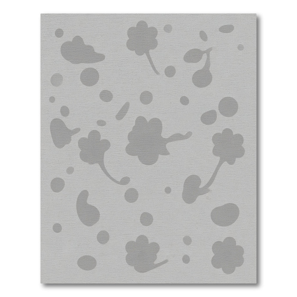 Subtle Gray Floral Scatter Rug