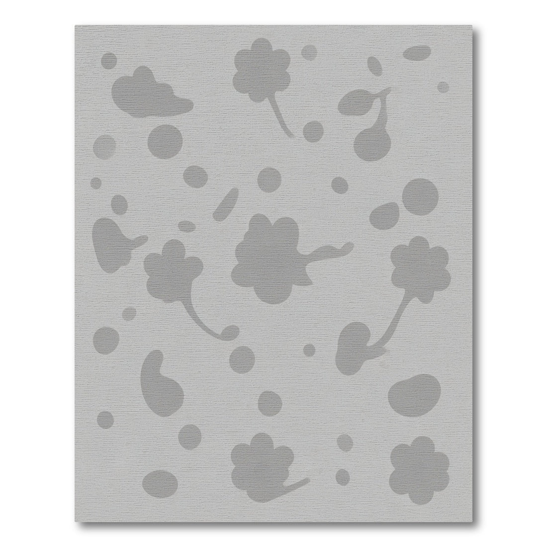 Subtle Gray Floral Scatter Rug