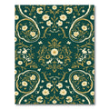 Dark Teal Floral Scroll Animal Rug
