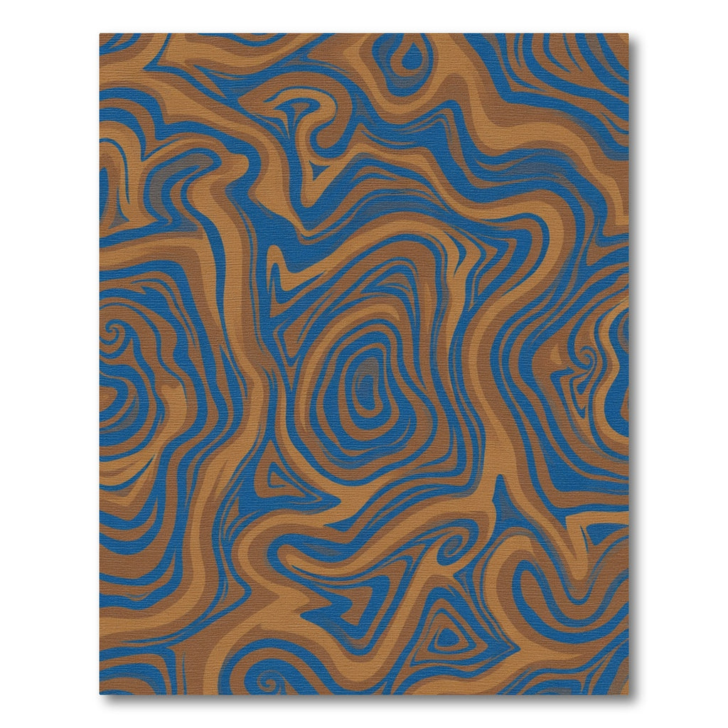 Brown Blue Swirling Liquid Marble Rug