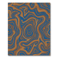Brown Blue Swirling Liquid Marble Rug