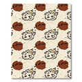 Whimsical Cat Face Brown Splatter Rug