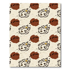 Whimsical Cat Face Brown Splatter Rug