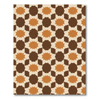 Mid Century Brown Ochre Geometric Starburst Rug