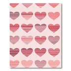 Pink Striped Heart Overlay Rug