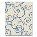 Cream Blue Swirl Vines Rug