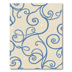 Cream Blue Swirl Vines Rug