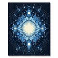 Cosmic Blue Sun Mandala Rug