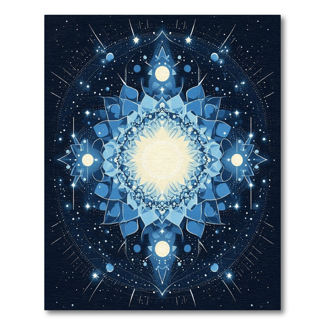 Cosmic Blue Sun Mandala Rug