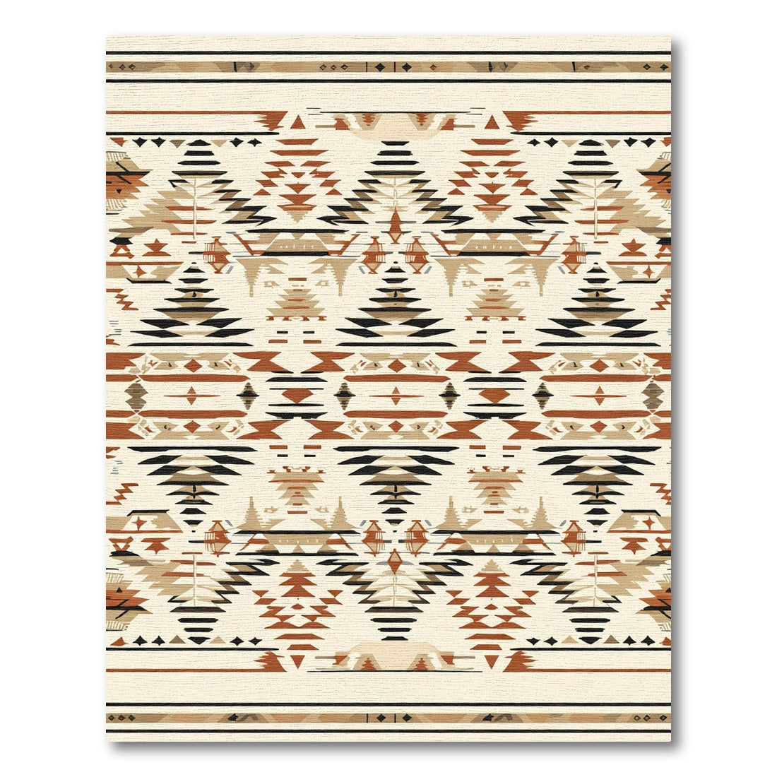 Rustic Earthy Diamond Stripe Rug